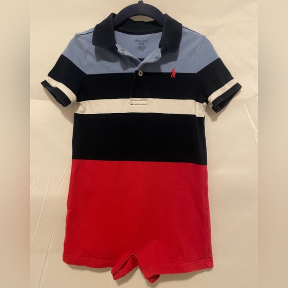 Ralph Lauren Striped Polo Shortall 18M - Picture 4 of 5